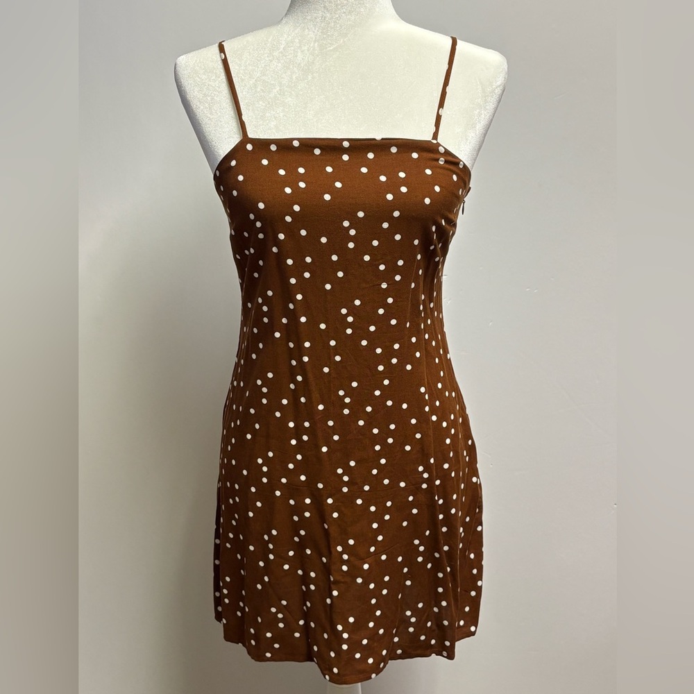 Forever 21 Brown and White Polka Dot Mini Dress, Size Small
